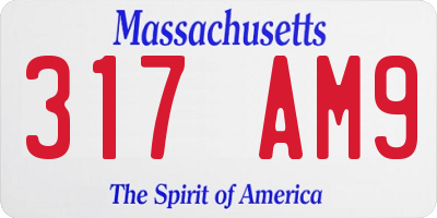 MA license plate 317AM9