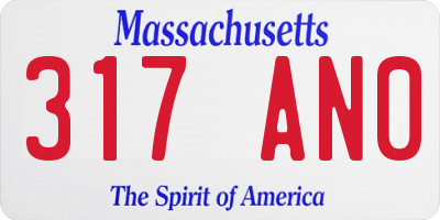 MA license plate 317AN0