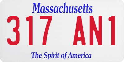 MA license plate 317AN1