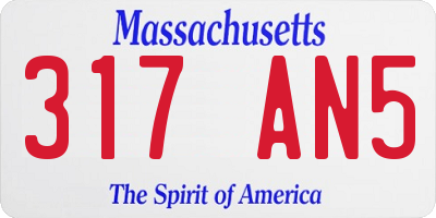 MA license plate 317AN5