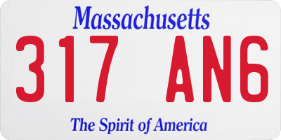 MA license plate 317AN6