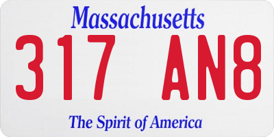 MA license plate 317AN8