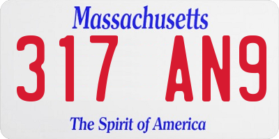 MA license plate 317AN9