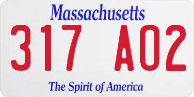 MA license plate 317AO2