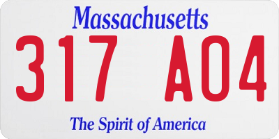 MA license plate 317AO4
