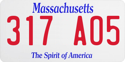 MA license plate 317AO5