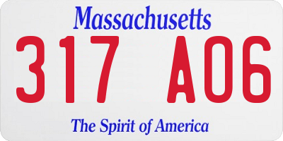 MA license plate 317AO6