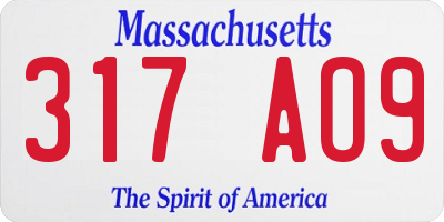 MA license plate 317AO9