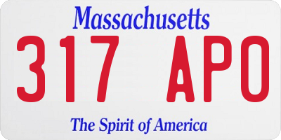 MA license plate 317AP0