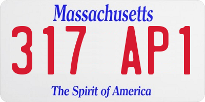 MA license plate 317AP1