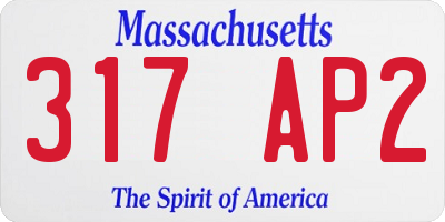 MA license plate 317AP2