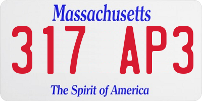 MA license plate 317AP3