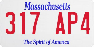 MA license plate 317AP4