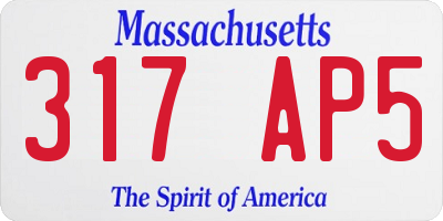MA license plate 317AP5
