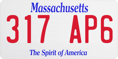 MA license plate 317AP6