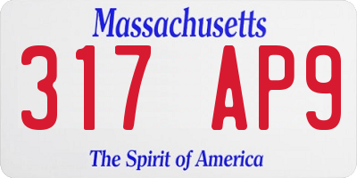 MA license plate 317AP9