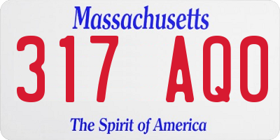 MA license plate 317AQ0