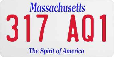MA license plate 317AQ1