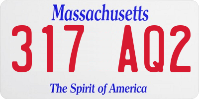 MA license plate 317AQ2