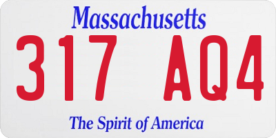 MA license plate 317AQ4