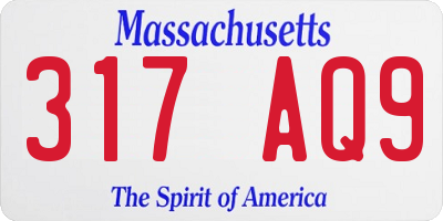 MA license plate 317AQ9