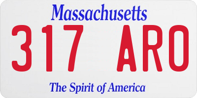 MA license plate 317AR0