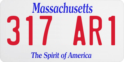 MA license plate 317AR1