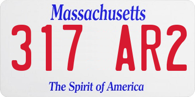 MA license plate 317AR2