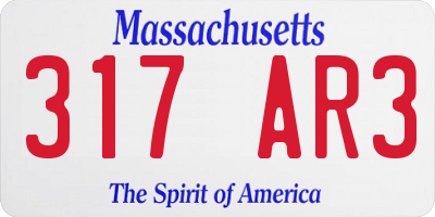 MA license plate 317AR3