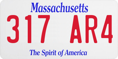 MA license plate 317AR4