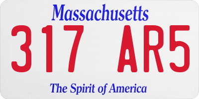 MA license plate 317AR5