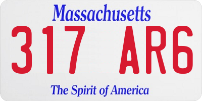 MA license plate 317AR6
