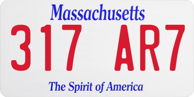 MA license plate 317AR7
