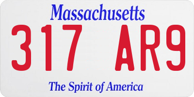 MA license plate 317AR9