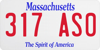 MA license plate 317AS0