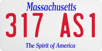 MA license plate 317AS1