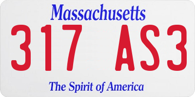 MA license plate 317AS3