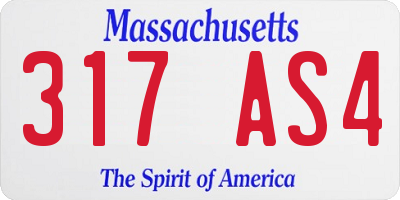 MA license plate 317AS4