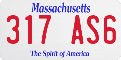 MA license plate 317AS6