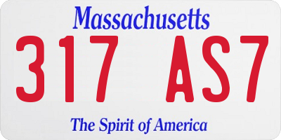 MA license plate 317AS7