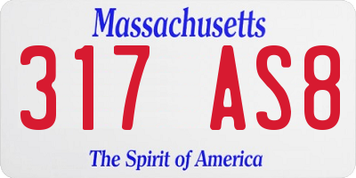 MA license plate 317AS8