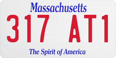 MA license plate 317AT1