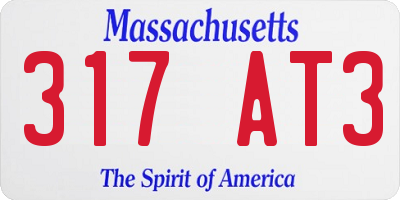 MA license plate 317AT3