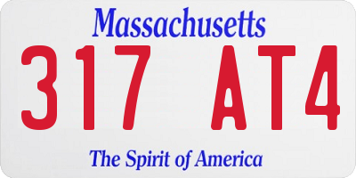 MA license plate 317AT4