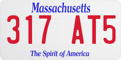 MA license plate 317AT5
