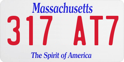 MA license plate 317AT7