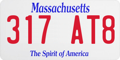 MA license plate 317AT8