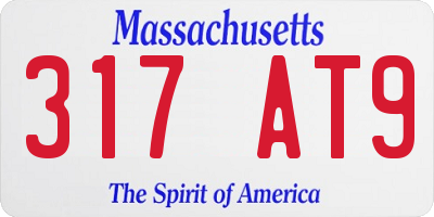 MA license plate 317AT9