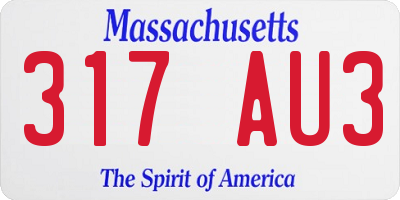 MA license plate 317AU3
