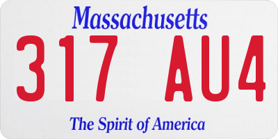 MA license plate 317AU4